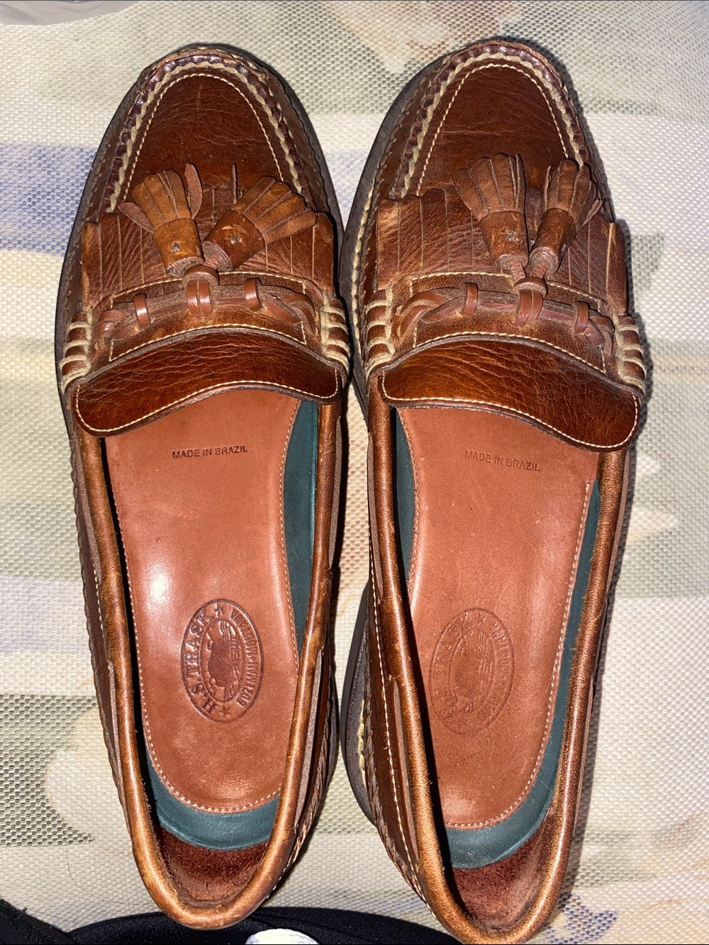 H.S. Trask Men's Brown Leather Tassel Loafers shoes